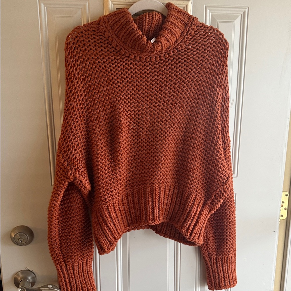 Free People Turtleneck Sweater - Rich Rust